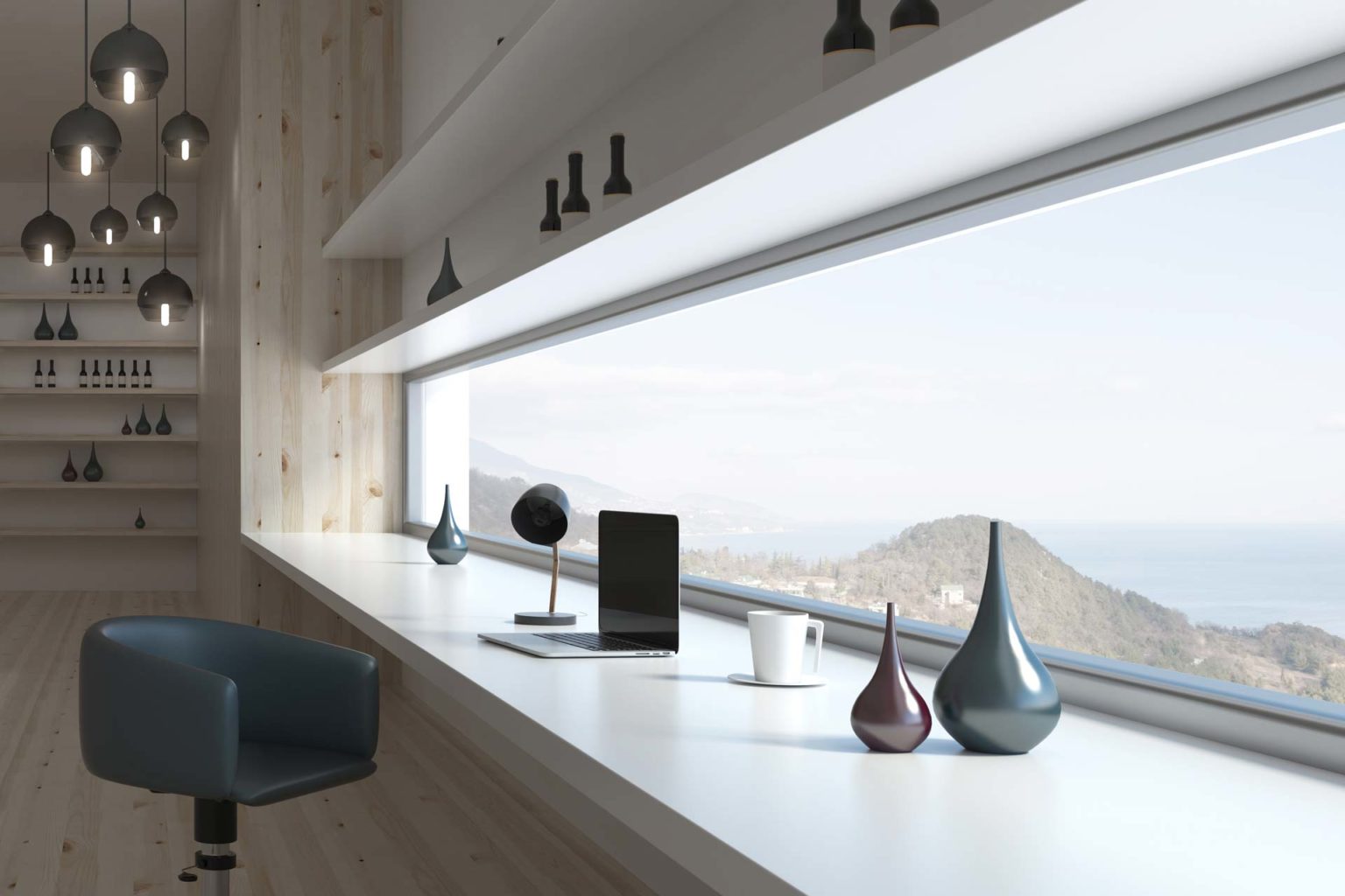 FTM Produkte: Fensterbänke - Breite Fensterbank als Schreibtisch
