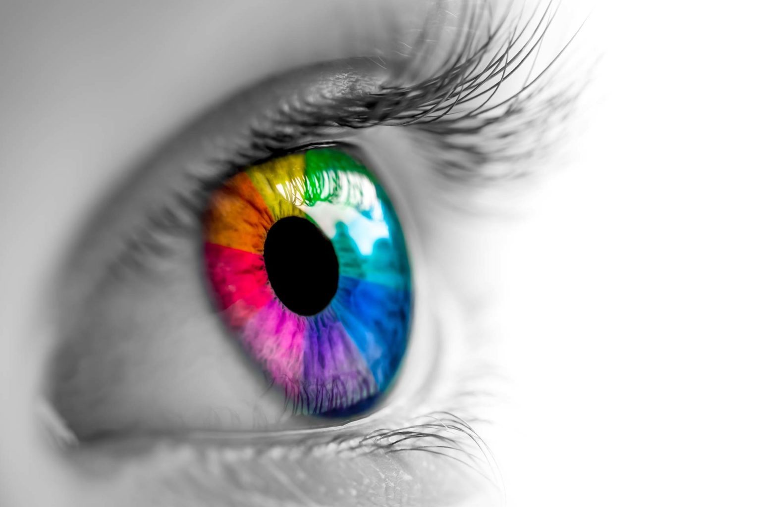 Individualisierung: Farben - Farben des Regenbogens in Auge